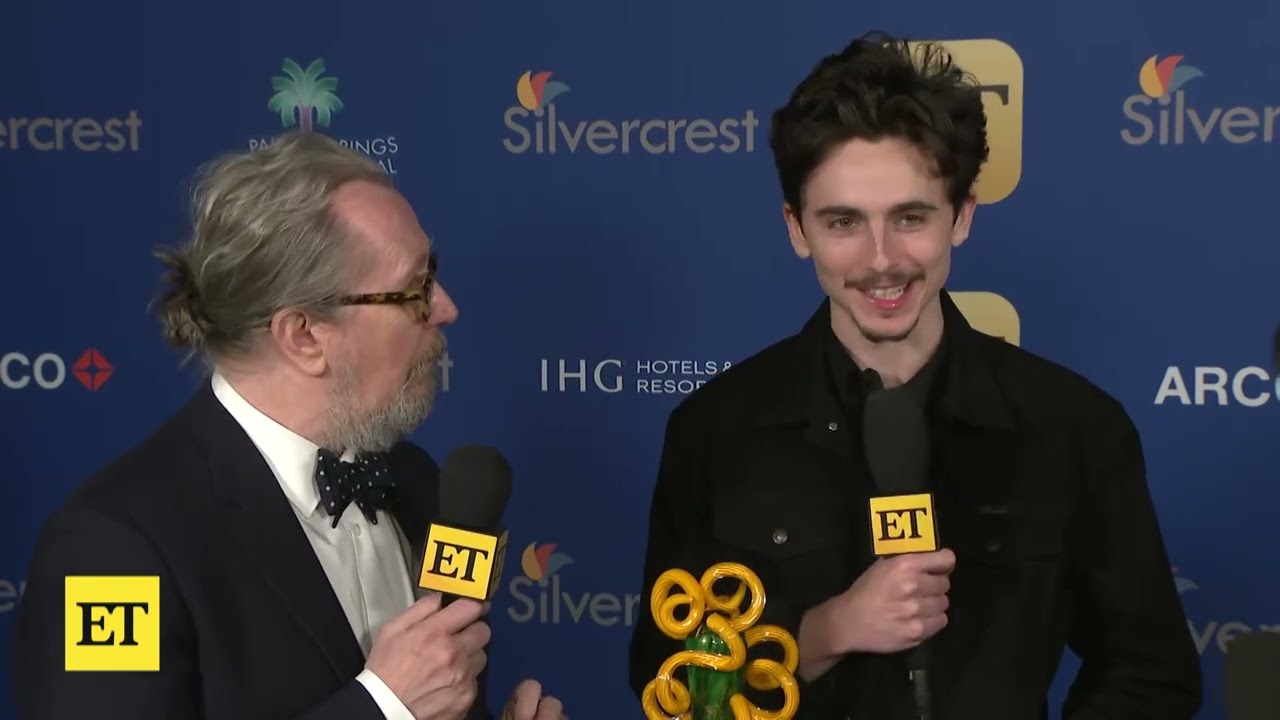 etonline interview - Timothée Chalamet at the Palm Springs International Film Festival Awards.