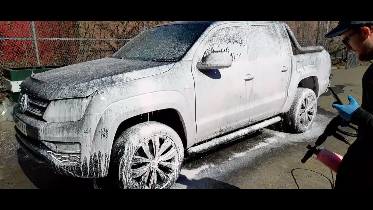 VW amarok exterior wash and snow foam // asmr detailing