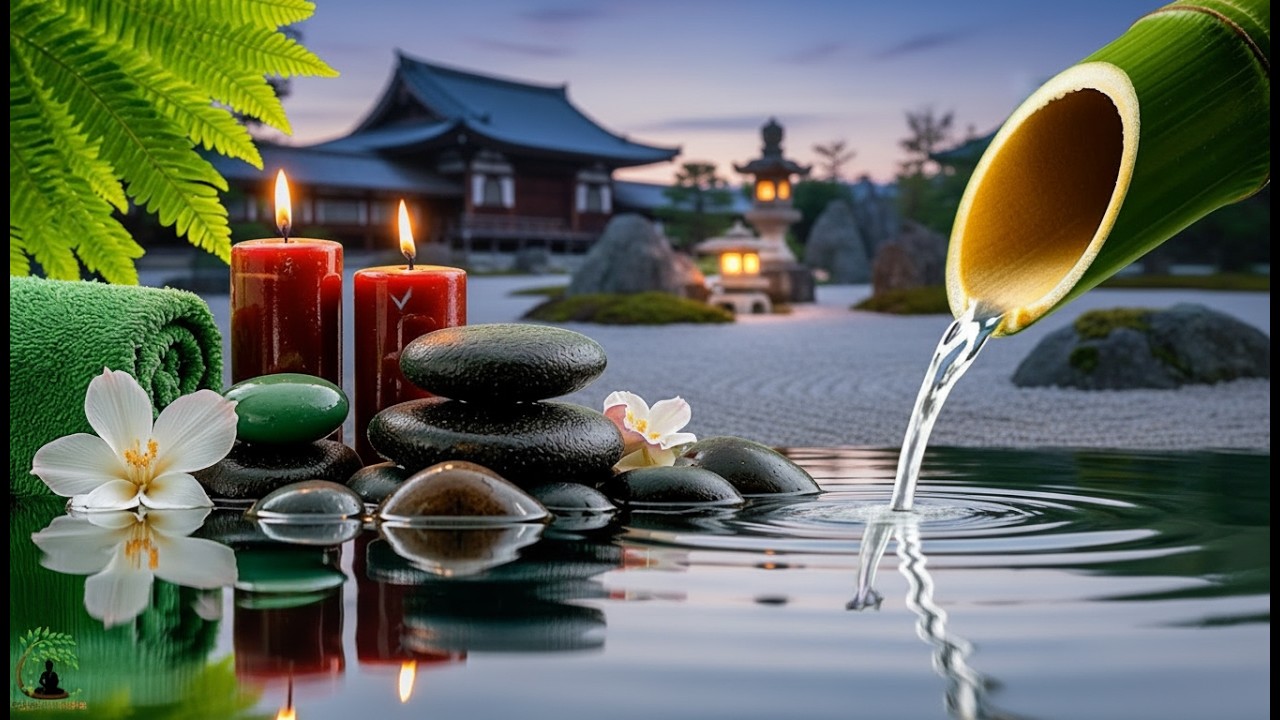 Soothing Spa Piano Music 🌿 Relaxing Sleep Music & Nature Sounds, Bamboo Fountain Calm Deep Relaxatio