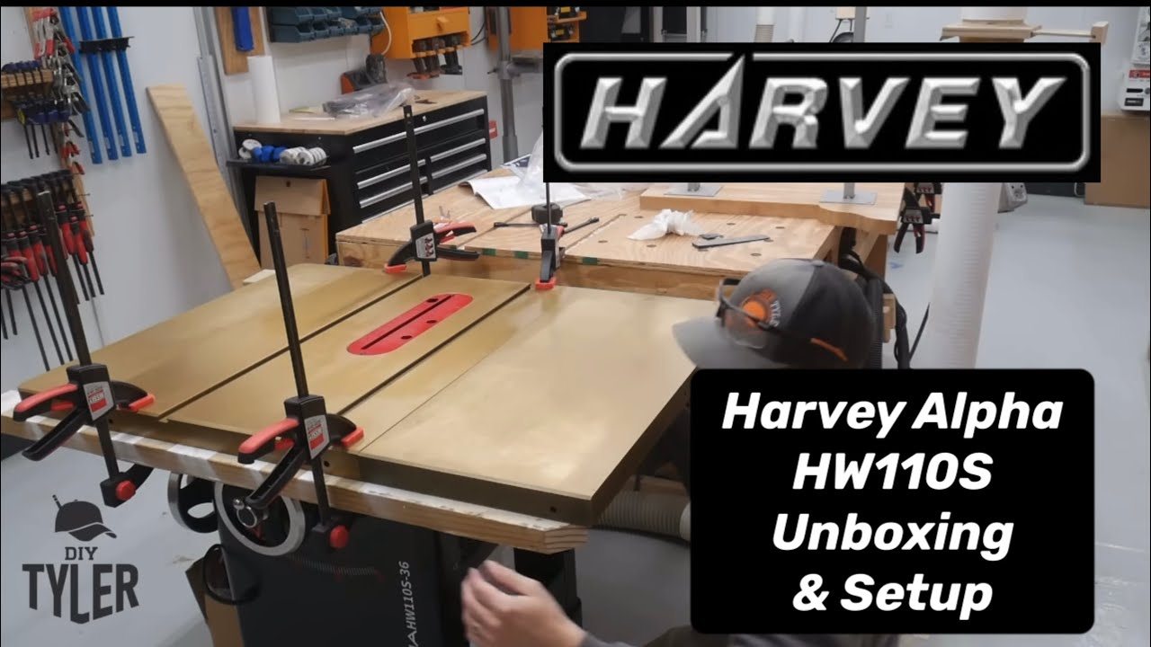 Harvey Alpha HW110S Table Saw Unboxing & Setup by @DIYTyler
