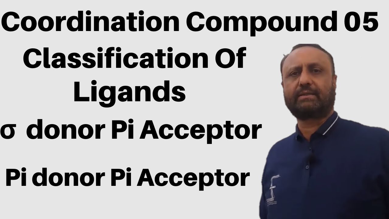 COORDINATION COMPOUNDS 05 : Ligands - Sigma Donor Pi Acceptor Ligands & Pi Donor Pi Acceptor Ligands