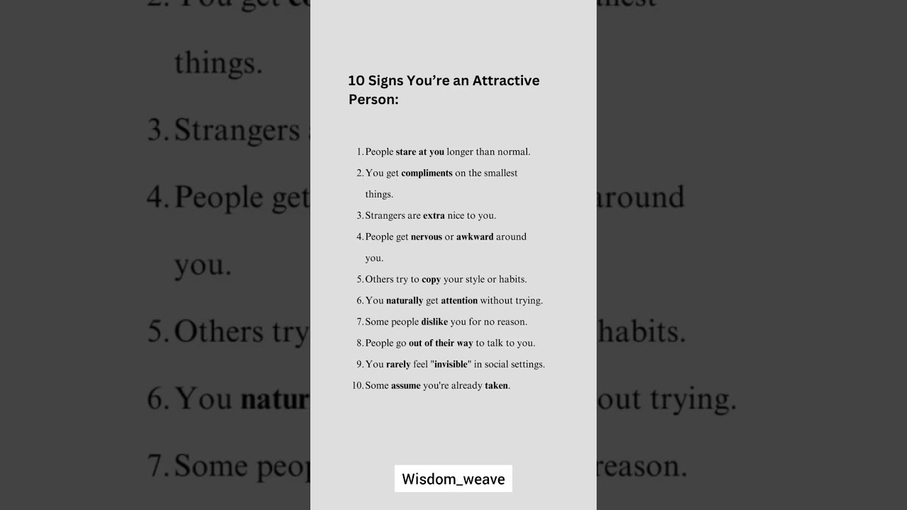 10 Clear Signs You&rsquo;re an Attractive Person | Psychology Facts About Beauty & Human Behavior