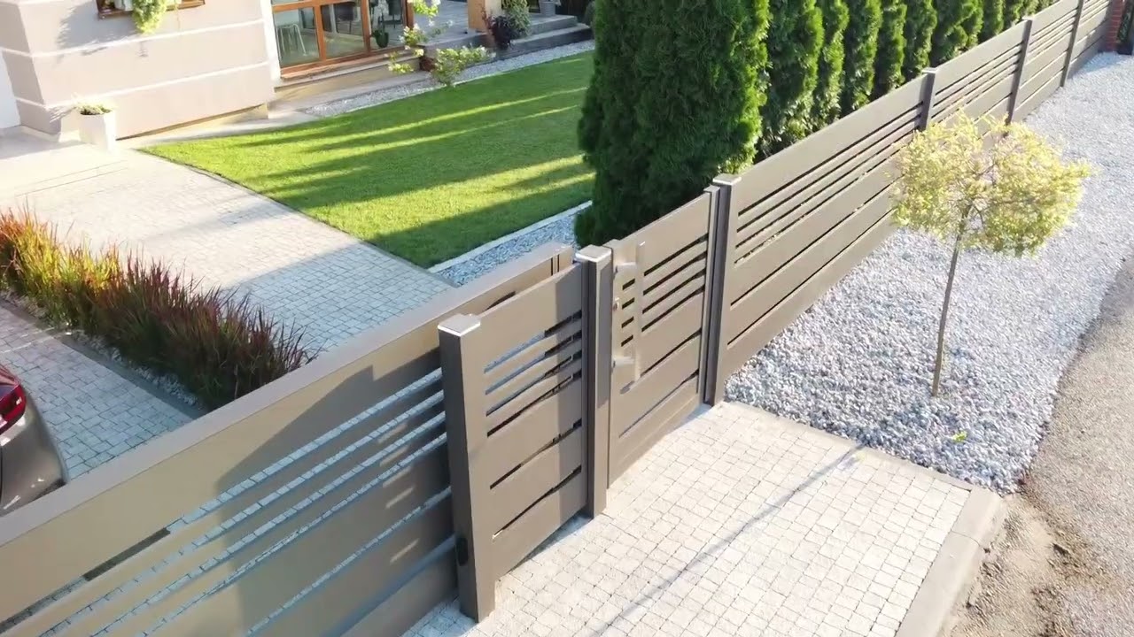 Ogrodzenie aluminiowe Alfen N06, napęd Somfy Elixo Smart io. Short ver.