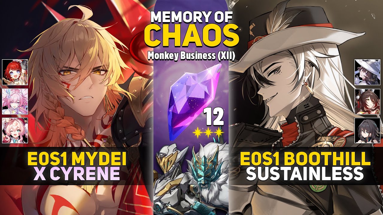E0S1 Mydei x Cyrene & E0S1 Boothill Sustainless | Memory Of Chaos 12 | MOC 12 Honkai Star Rail 3.8