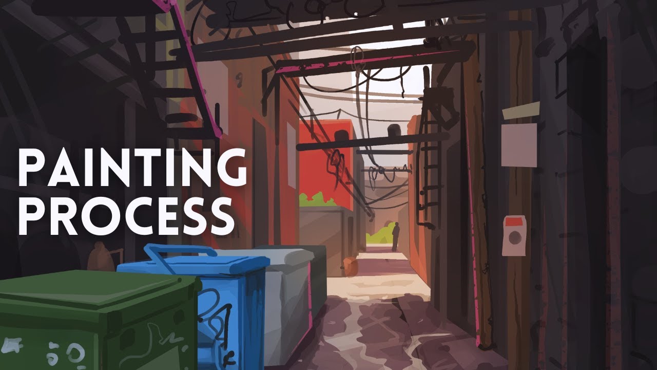 Alleyway Digital Painting Process