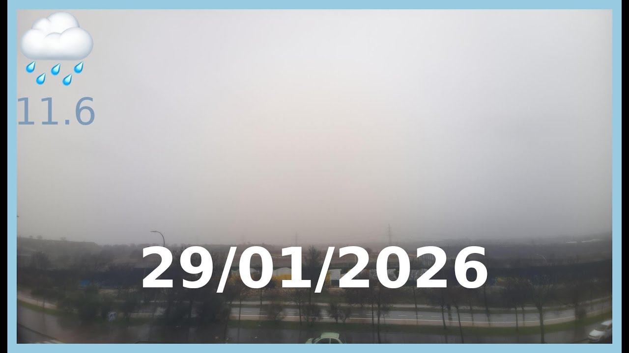 Time-Lapse diario Madrid del 29-01-2026 en un minuto #lluvia
