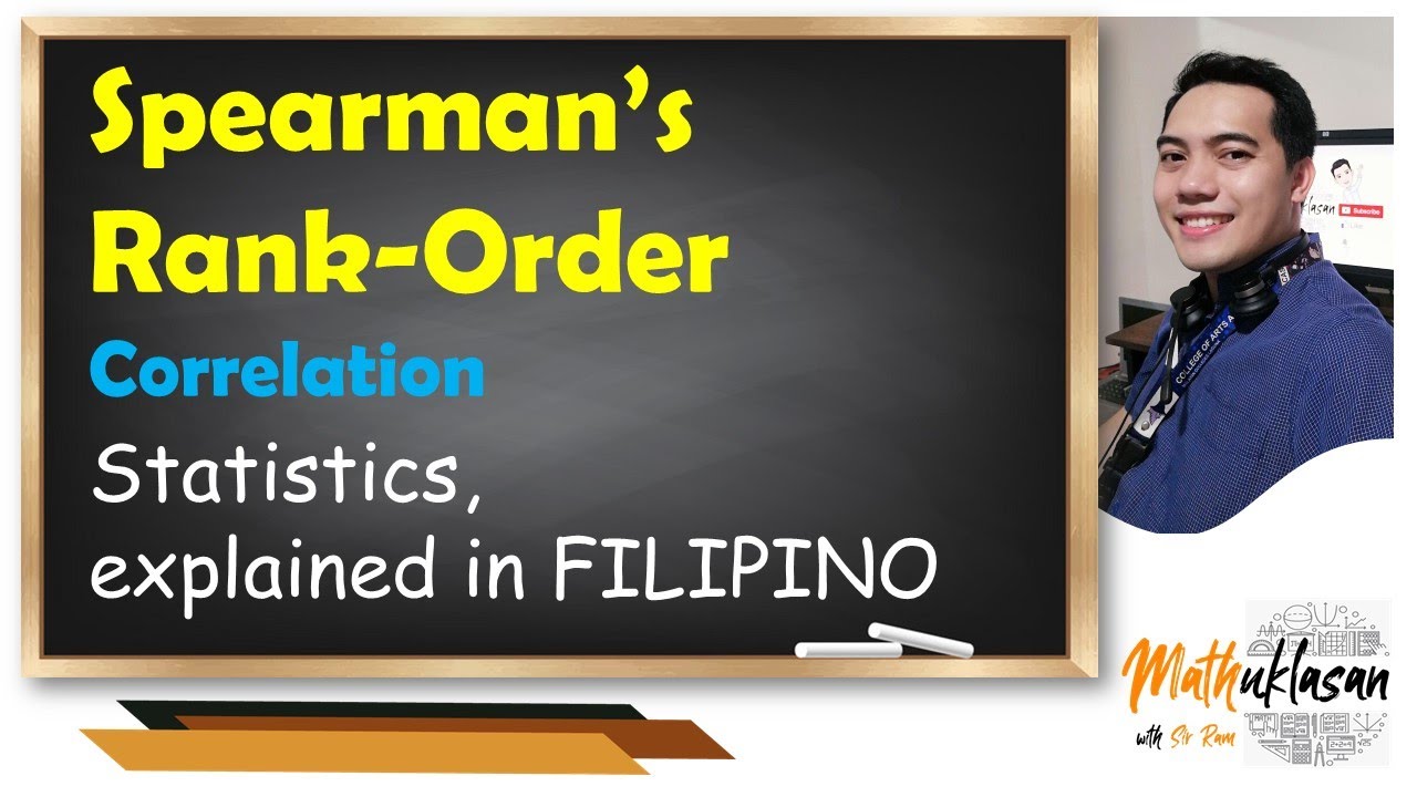 Spearman's Rank-Order Correlation || Statistics in Filipino