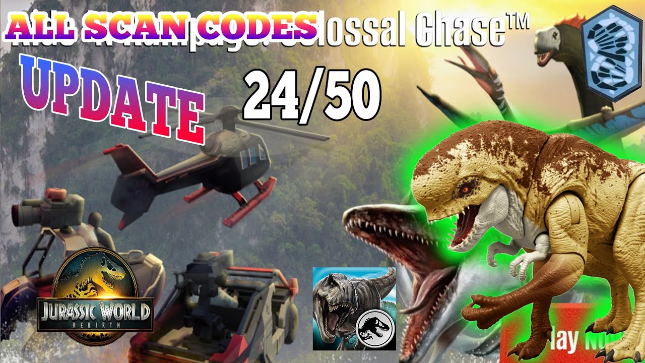 Jurassic World REBIRTH 2025 MATTEL Scan Codes All Dinosaurs UPDATE 24/50 DISTORTUS REX