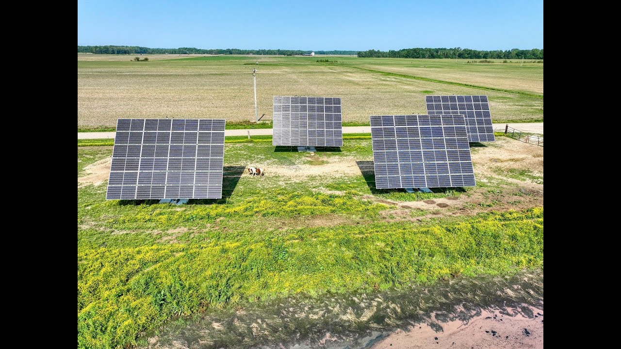 Solar Trackers and Battery Energy Storage System for Illinois Hog Farm