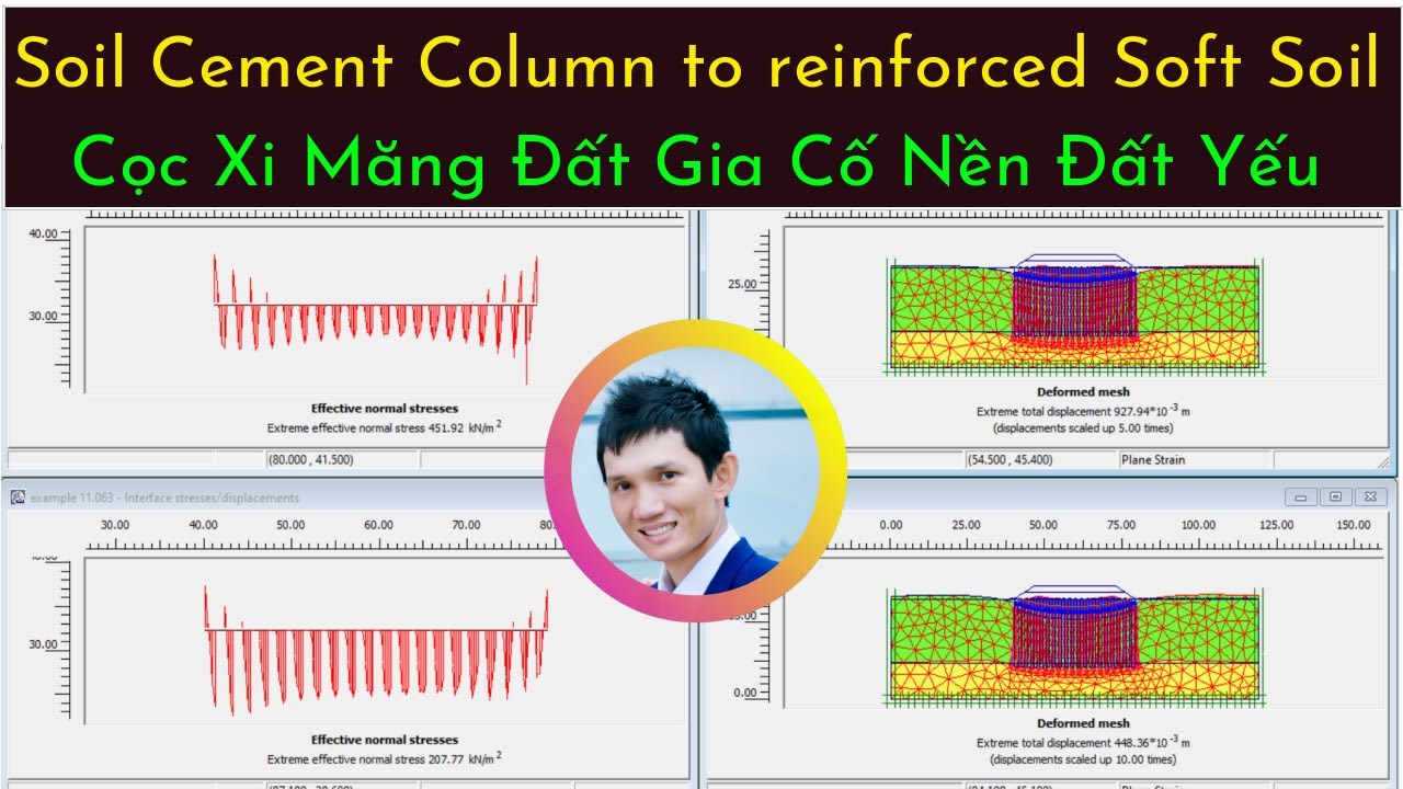 [Plaxis 2D Tutorial] Example11-How to model soil cement column to reinforced soft soil by Plaxis 8.6