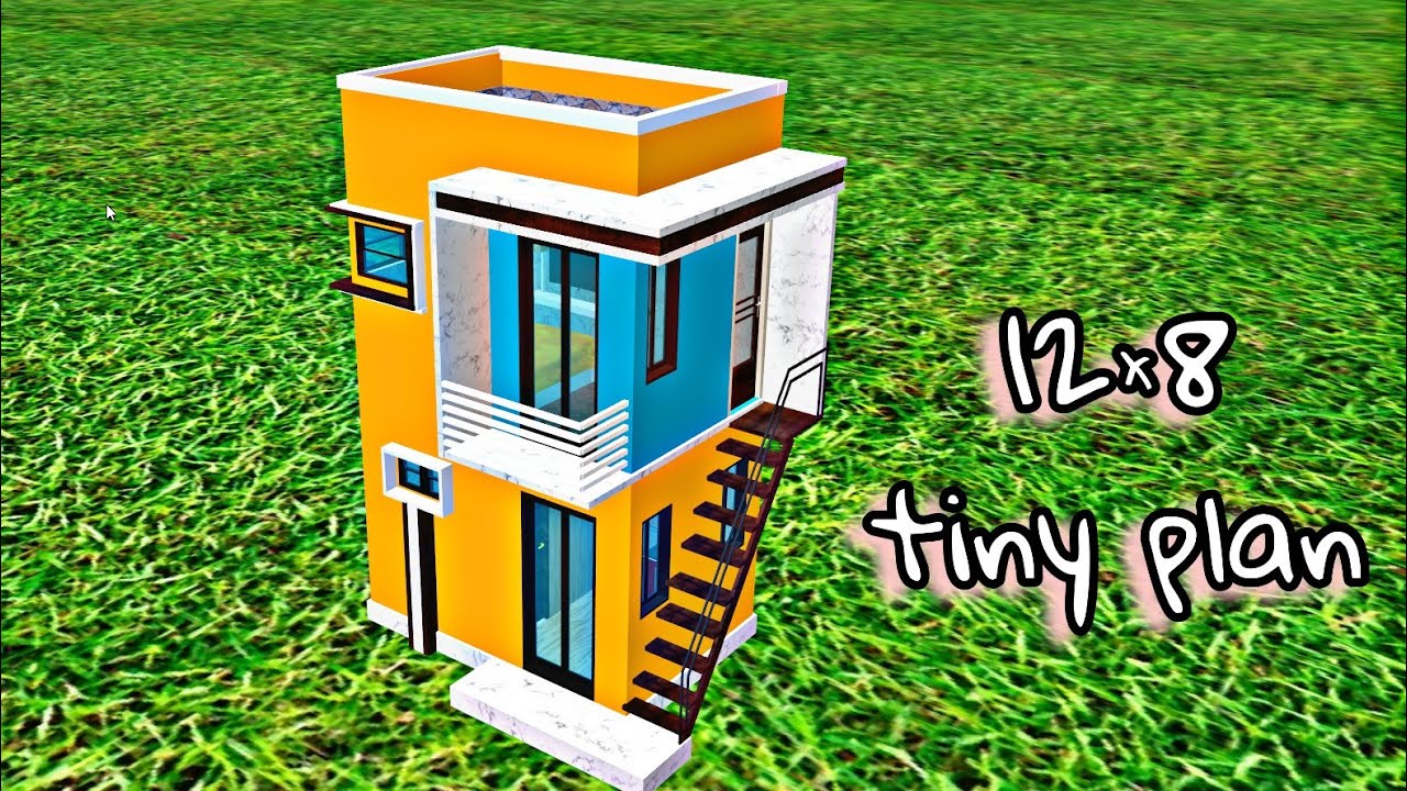 12×8 🔥India's smallest house plan with beautiful elevation | small home plans in 3d