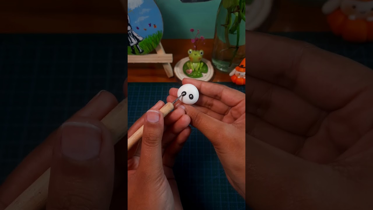 Easy panda charm made with colp porcelain clay #clay #claycharm #clayartist #clayartforbeginners