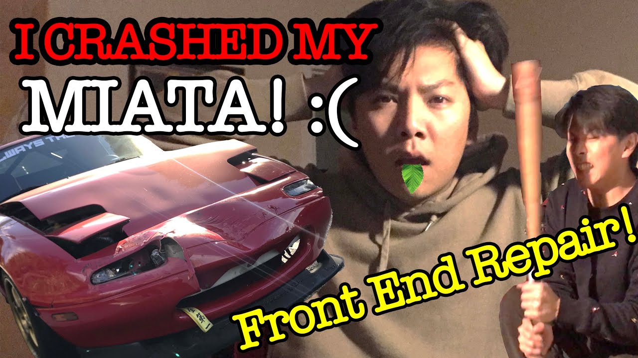 OH NO...I CRASHED MY CAR! Miata Front End Radiator Support Repair (Part 1)