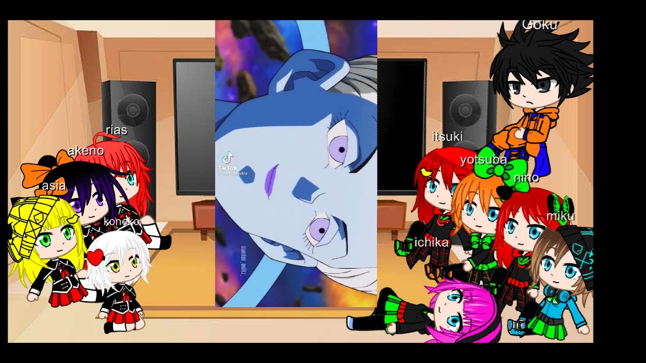 DxD y quintillisas y Goku reaccionan a Goku y black Goku