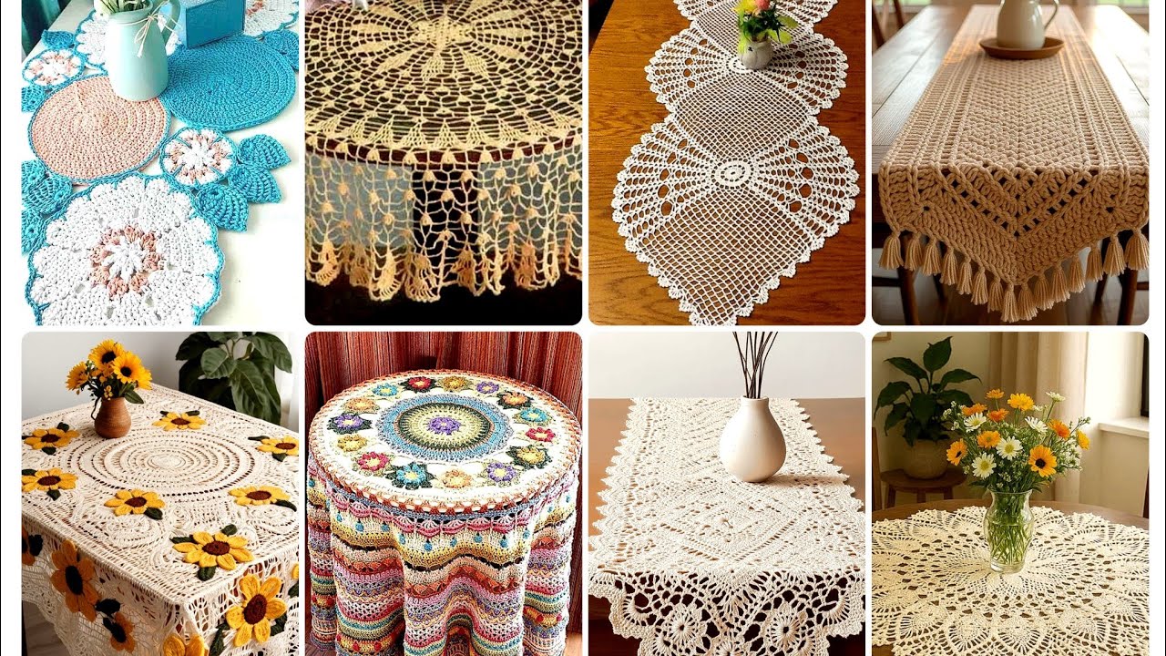 Elegant Handmade Crochet Table Topper and Table Cloth/Lace,and Mats Latest New Design Ideas 2026