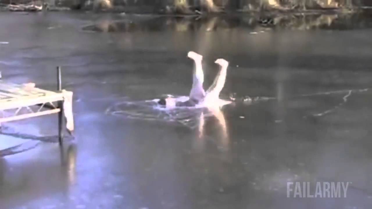 FailArmy   Ice Jump Fail   Gravity Bringin Him Down