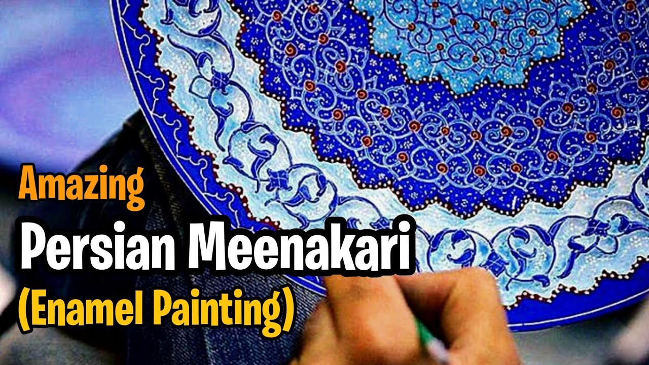 Meenakari Painting on Cupper; iranian Meenakari (Enamel painting) on Cupper plate