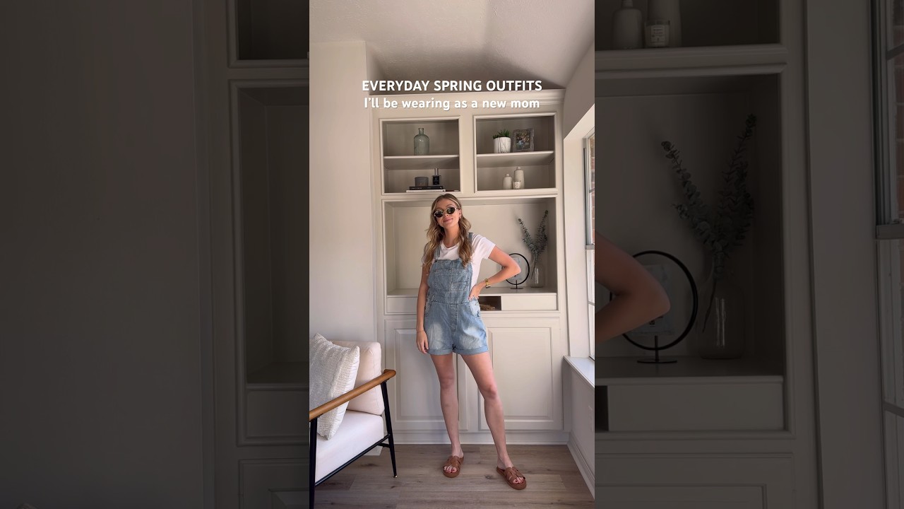 Everyday spring outfit for moms | overalls and a basic tee #everydayoutfit #momoutfit #springoutfit