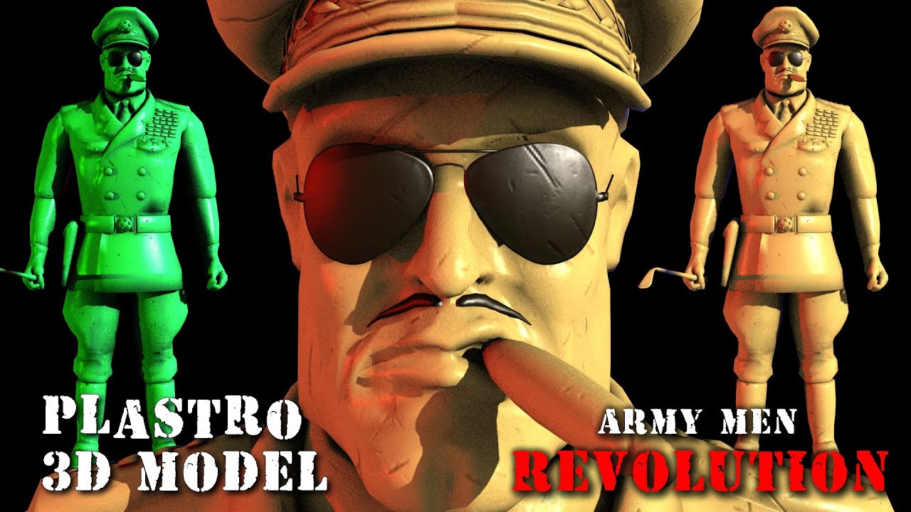 Plastro 3D model from Army Men video games (Original form)