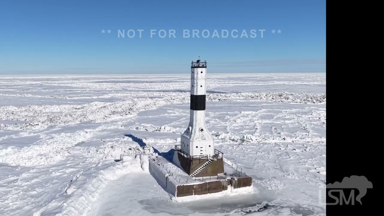 02-08-2026 Conneaut, OH - Conneaut Lighthouse Frozen in Time - Massive Ice Mountains on Lake Erie