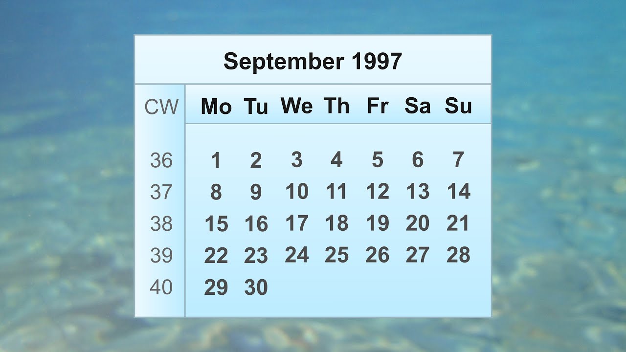 September 1997 Calendar