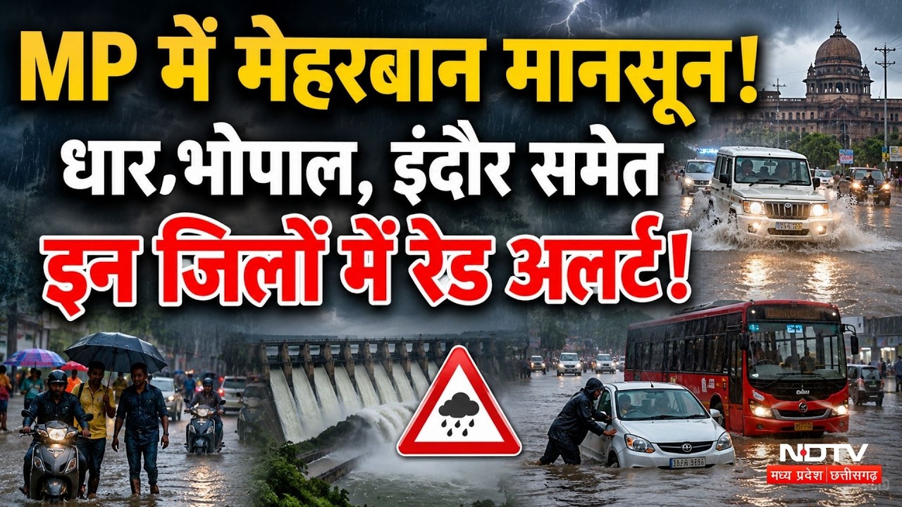 MP Weather Update Heavy Rain Alert: Dhar, Bhopal, Indore समेत इन जिलों में Alert!। Monsoon । IMD