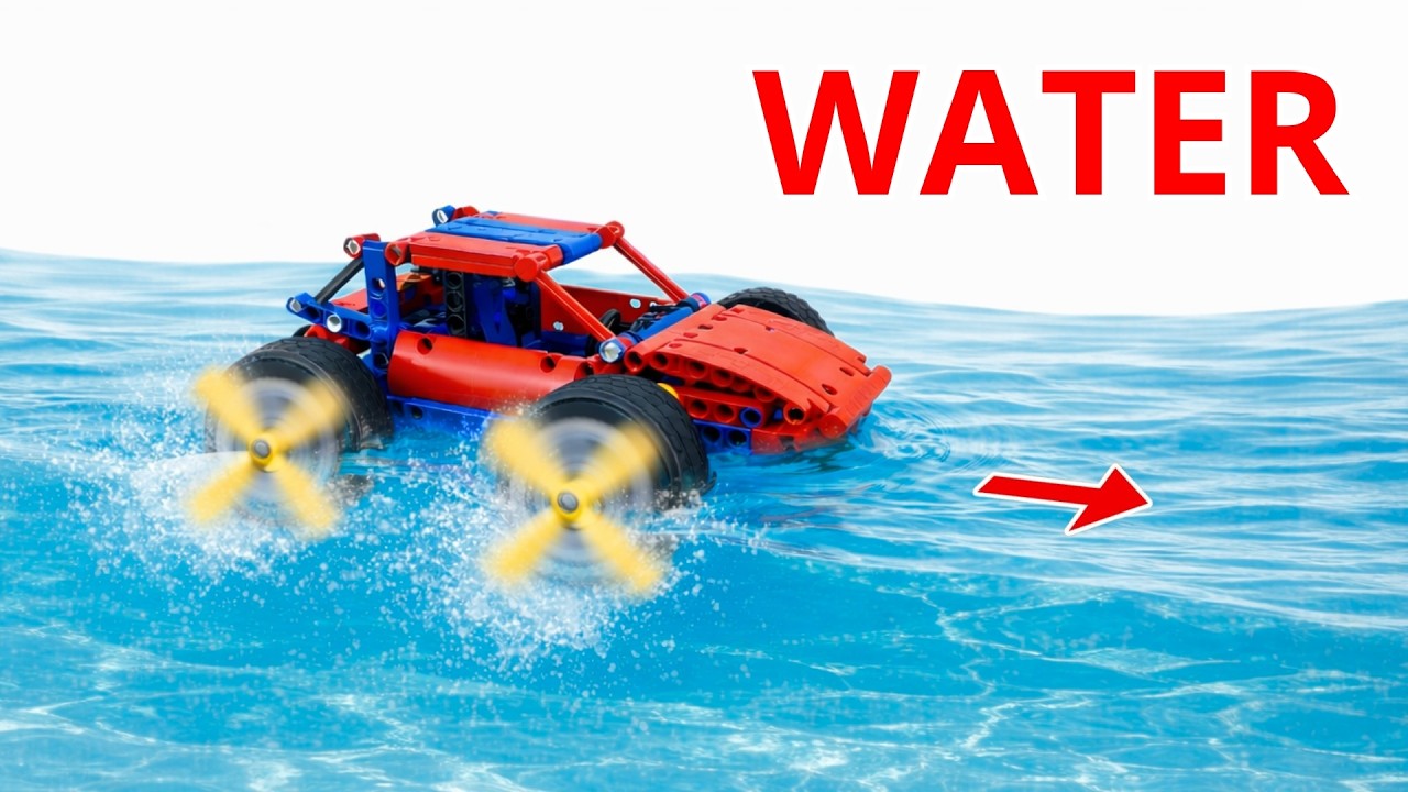 Водный челлендж LEGO: Машинка LEGO Technic на полной скорости по воде – решающее испытание! | LEG...