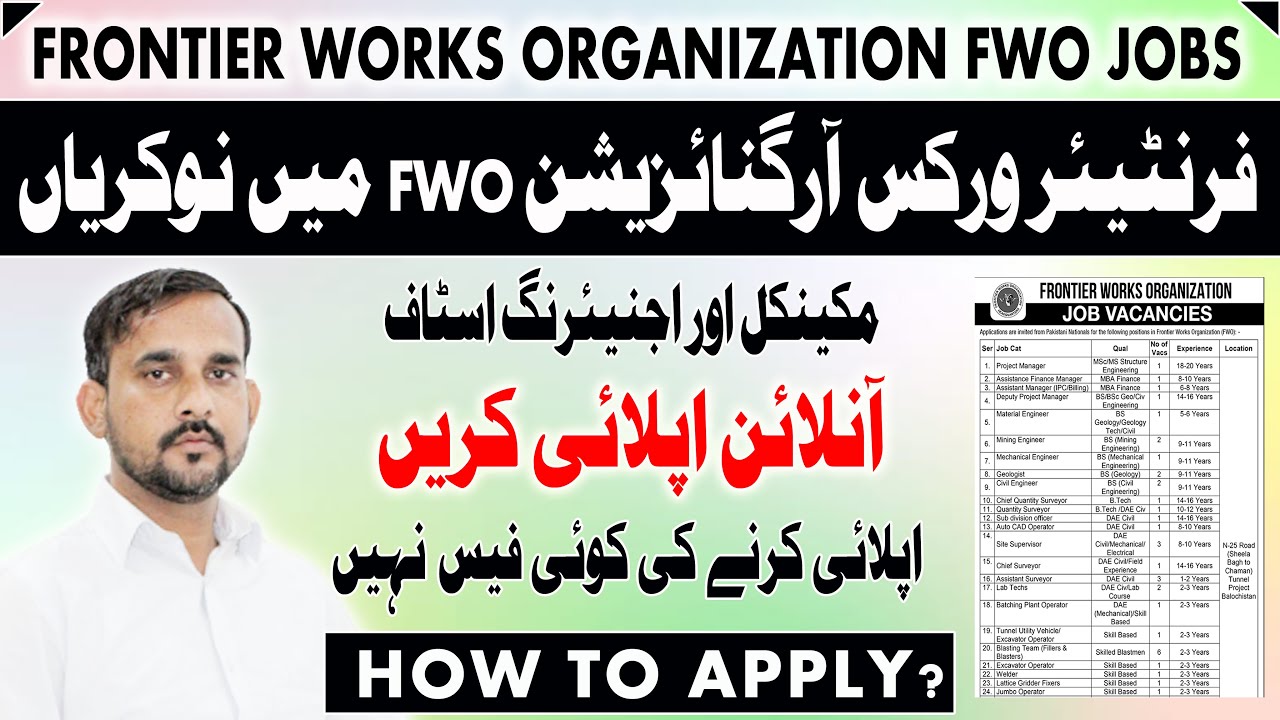 Frontier Works Organization Jobs - FWO | Multiple Vacancies 