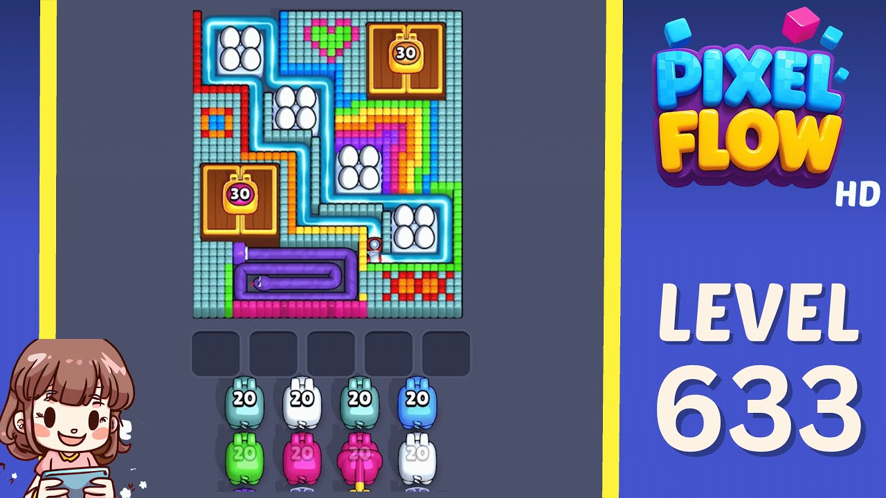 Pixel Flow Level 633 Solution Walkthrough