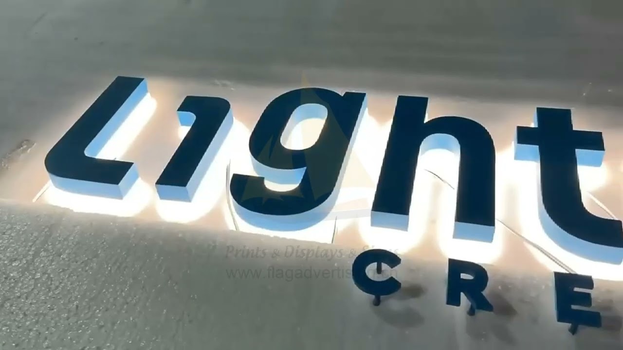 Custom 3D Metal Backlit LED Letter Signs for Mall Storefront  Illuminated Business Logo Sign Design