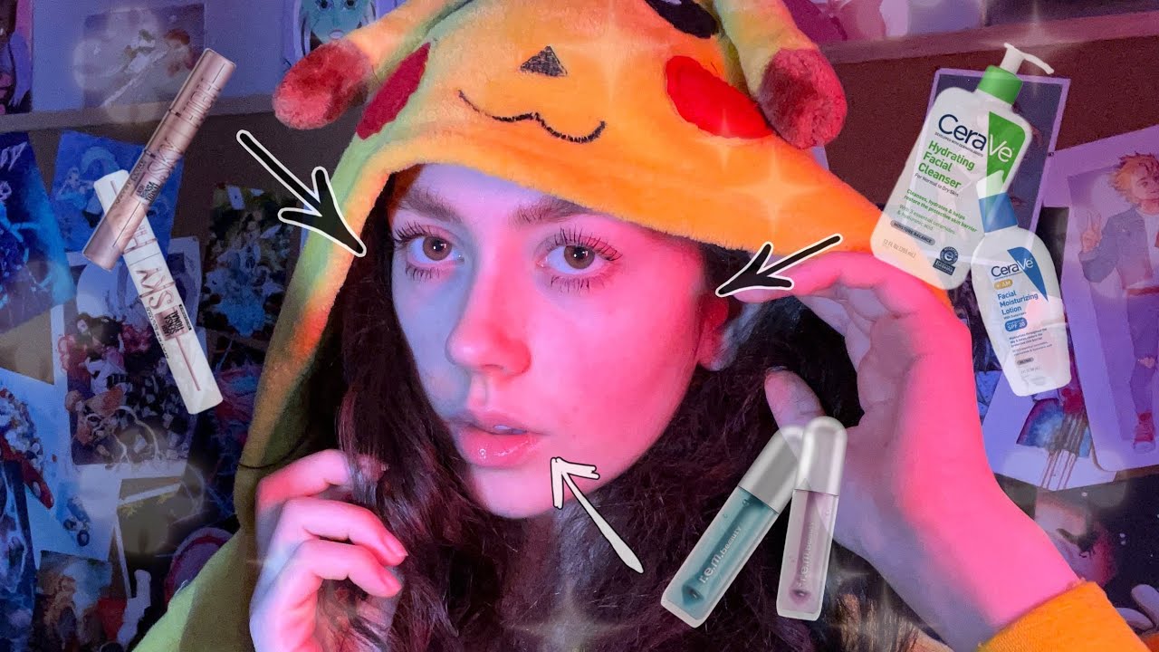 ASMR | my skincare, makeup, haircare, and nail routine ( slow and gentle asmr, personal attention )