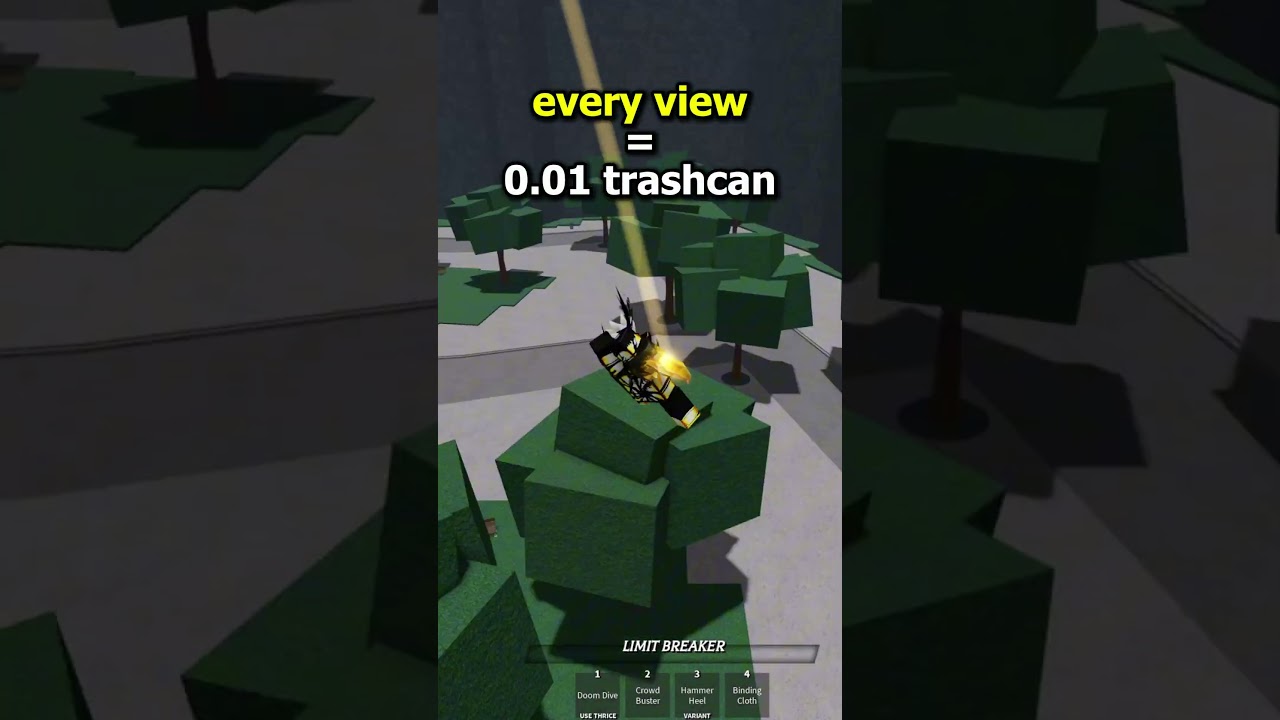 Trashcan Challenge 🔥 #thestrongestbattlegrounds #tsb #roblox