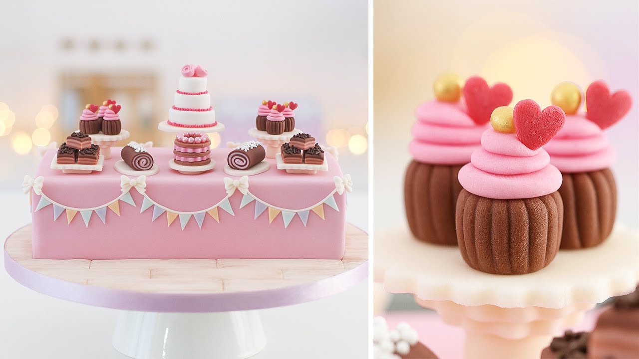 Dessert Table Cake + Miniature Decorations 🧁Tan Dulce