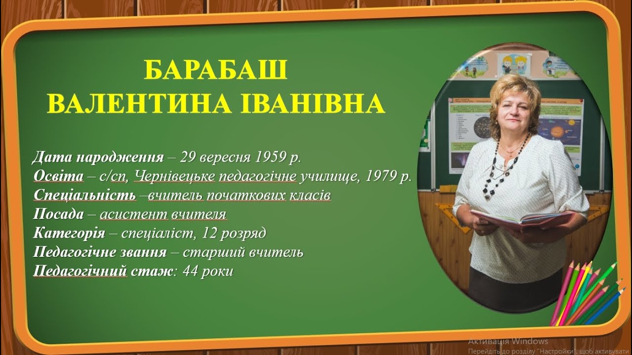 З досвіду роботи асистента вчителя БАРАБАШ ВАЛЕНТИНИ ІВАНІВНИ