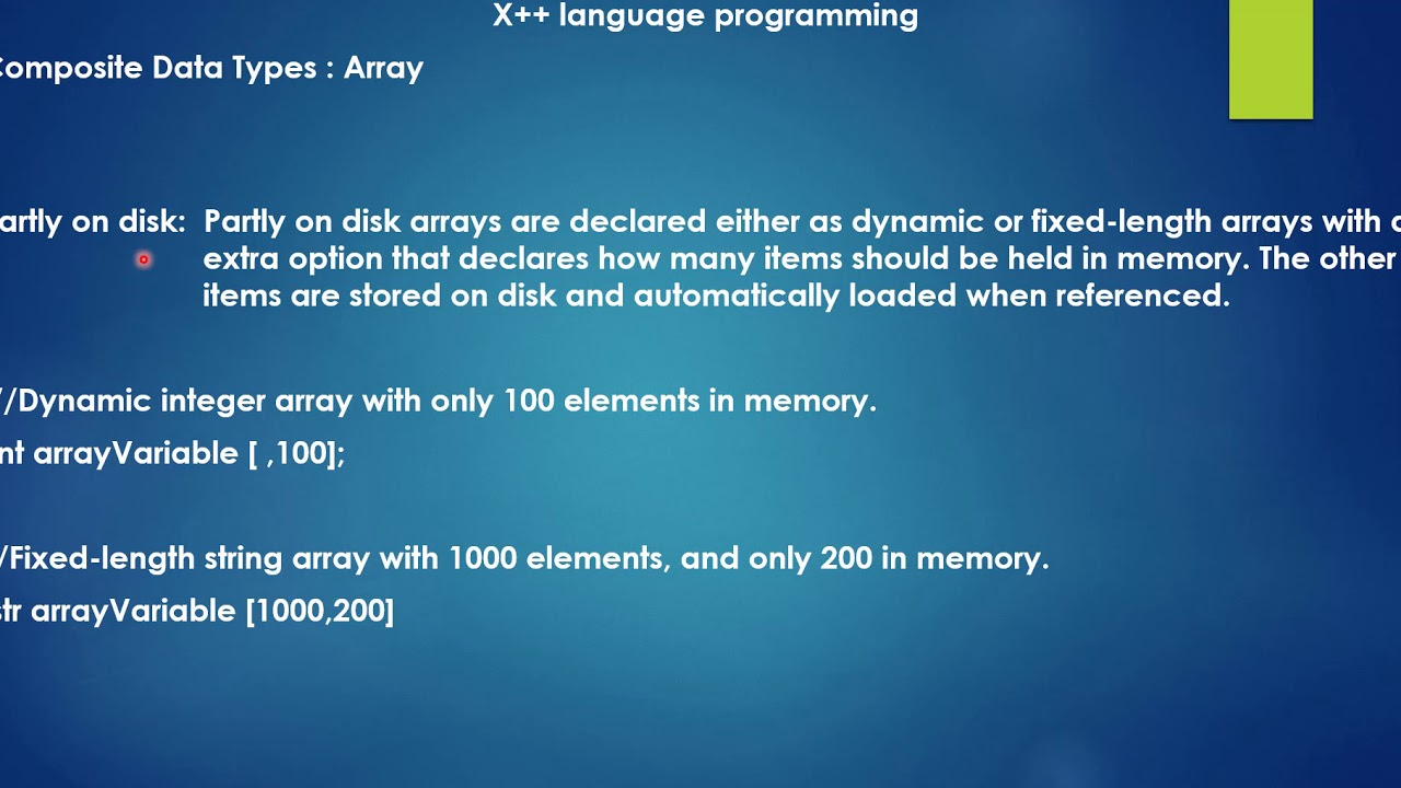 MS Dynamics AX 2012 Development Training Video : Composite Data Types Arrays