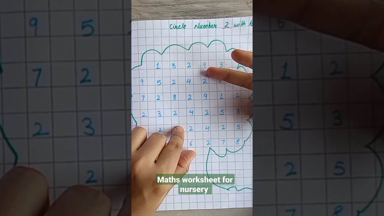 maths worksheet for nursery #2