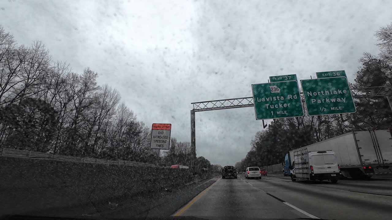 Atlanta Driving Tour Rainy Afternoon [4K]