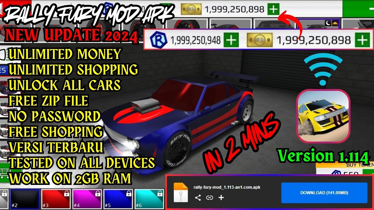 UPDATE!! RALLY FURY MOD APK V1.114/Versi Terbaru/#rallyfury #unlimitedmoney #godmode #mods
