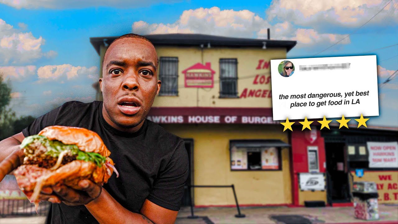 Еда в САМОМ ОПАСНОМ ресторане Лос-Анджелеса | Hawkinks House Of Burgers !!!