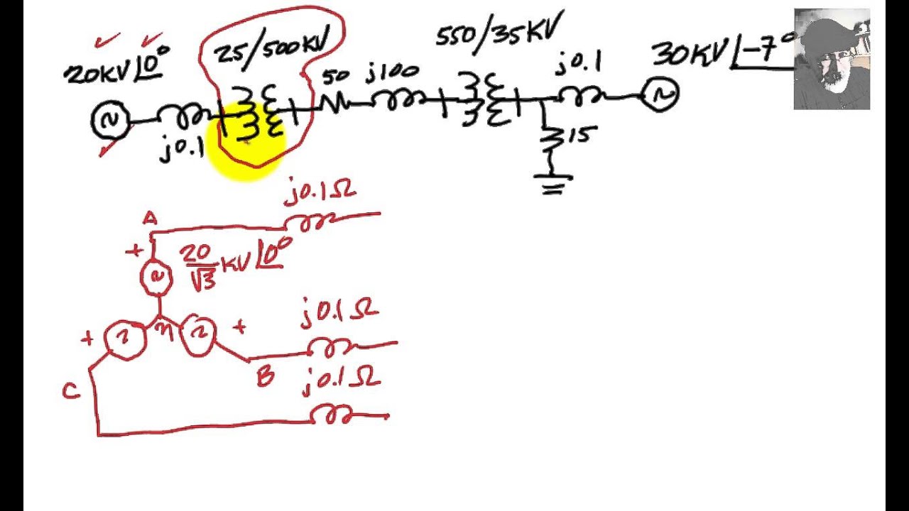 A One-Line diagram of a three phase system