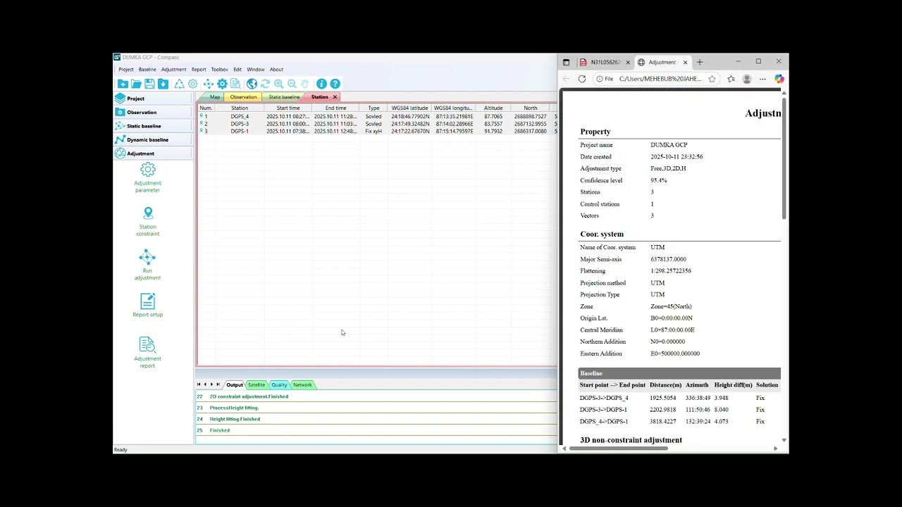 HOW TO PROCESS STATIC RINEX DATA in Compass Solutions software ComNav SinoGNSS DGPS 
