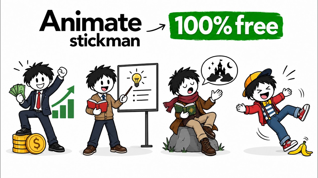 How to Create Stickman Animation Videos for ANY Niche &mdash; 100% FREE With AI