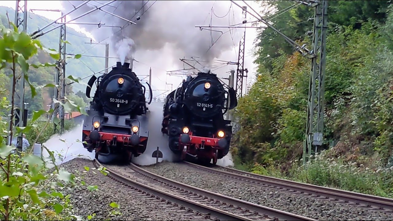 14. Dresdner Dampfloktreffen 2022: Tharandter Rampe, Parallelfahrt mit Schau-Güterzug