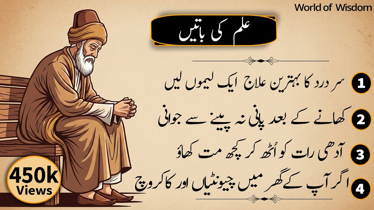 Ilm Ki Batein | Golden Lines Hikmat K Alfaz | Goledn Words Hikmat Ki Batein | World of Wisdom