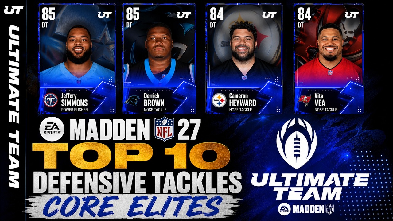Топ-10 элитных основных защитных тэклов | Madden NFL 27 Ultimate Team