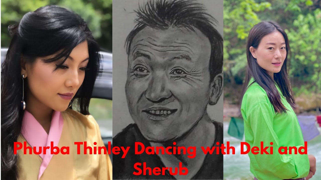 Deki Lhamo and Sherub Lhamo dance with Phurba Thinley