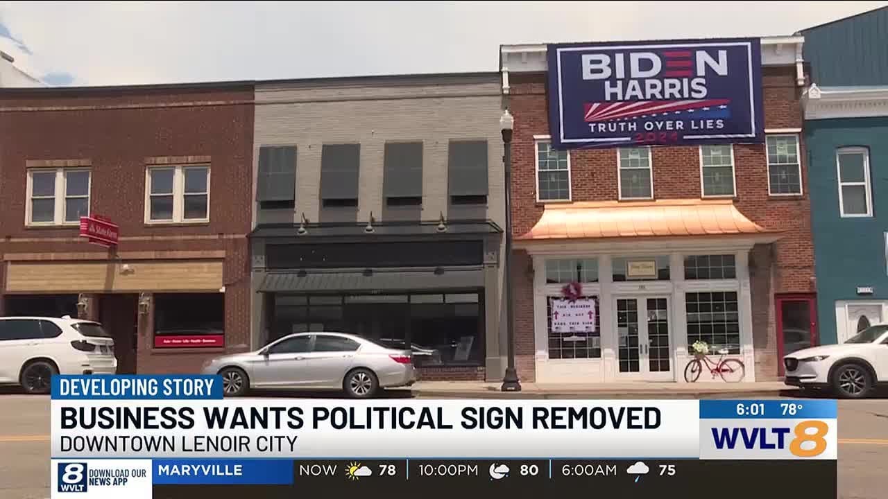 Biden campaign sign causing trouble for Lenoir City business