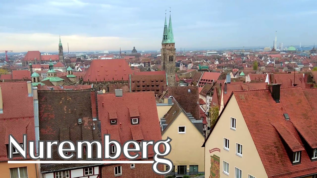 Walking in Nuremberg, Bavaria - Old City Center, Imperial Castle and more - Germany | 4K