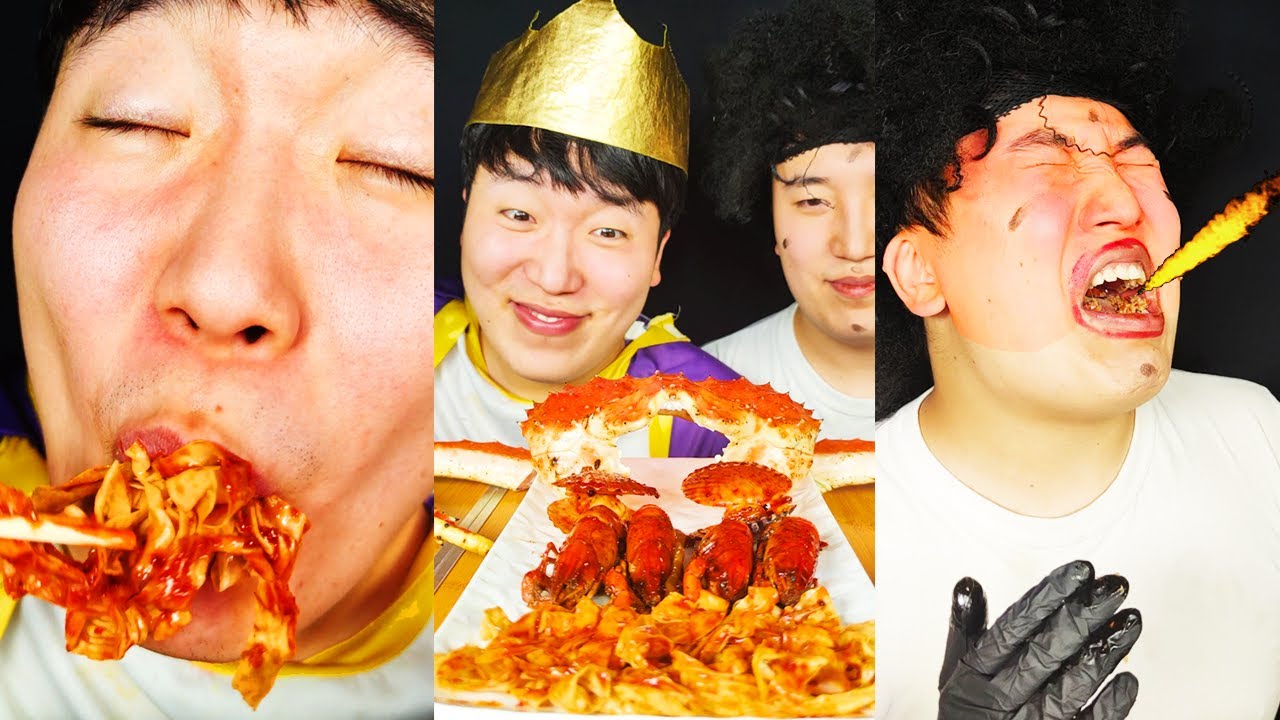 Spicy Food Giant King Crap Морепродукты ASMR || TikTok Funny Mukbang || HUBA #Shorts