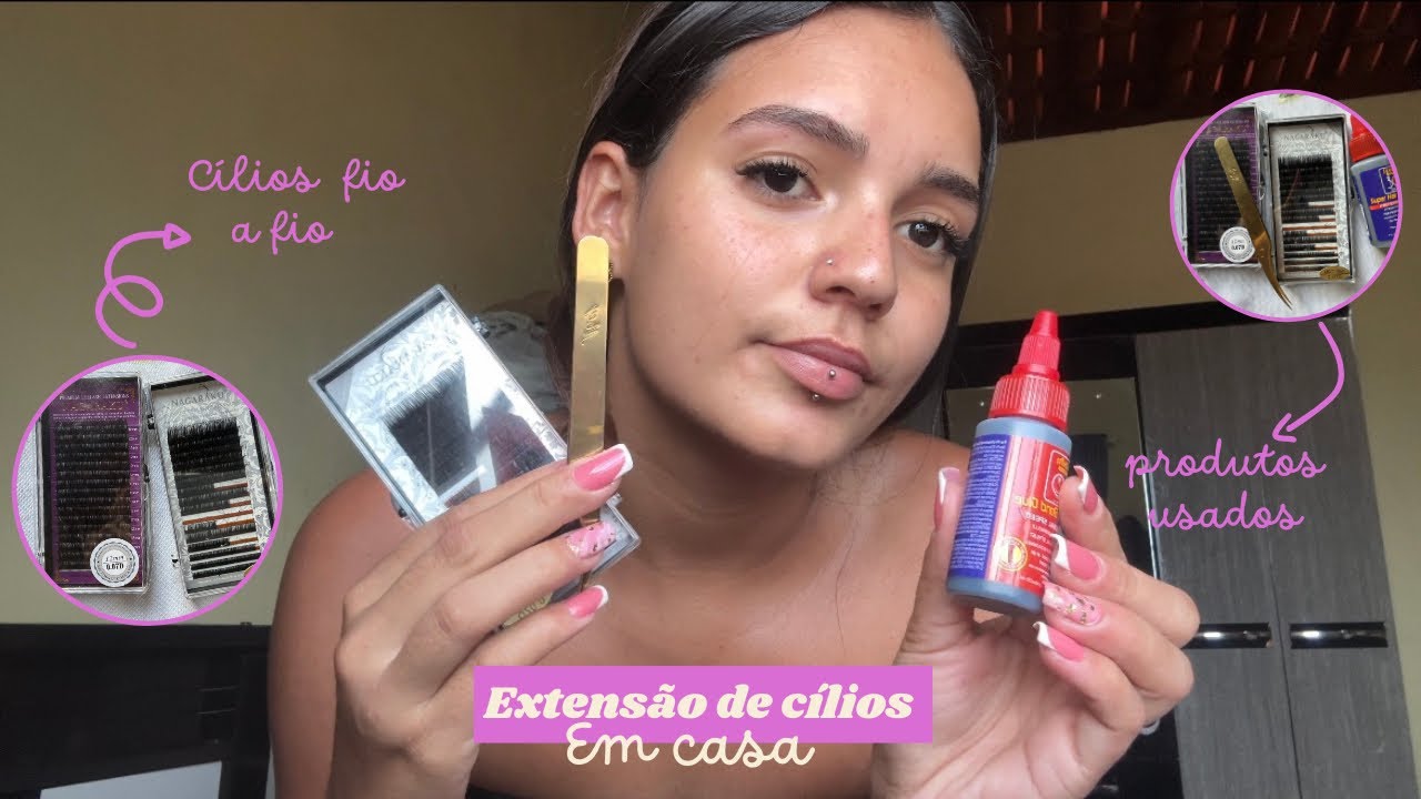 Fazendo extensão de cílios em mim mesma / em casa ✨💖😍#extension #lashes #cilios #lashextensions 